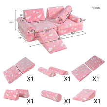 Load image into Gallery viewer, 10PCS Modular Kid Play Couch Toddler & Child Couch with 10 Convertible Pieces HLD077