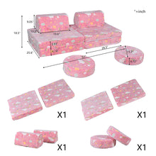 Load image into Gallery viewer, 10PCS Modular Kid Play Couch Toddler & Child Couch with 10 Convertible Pieces HLD076