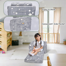 Load image into Gallery viewer, Kid-Friendly Foldable Sofa-Glow in The Dark Toddler Chairs Children's 2 in 1 Convertible Sofa to Lounger