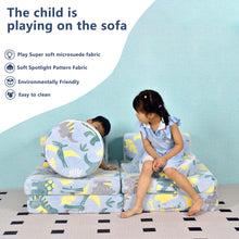 Load image into Gallery viewer, 2024 Newest Kids Couch Sofa, 6 Pcs Modular Toddler Couch, Dinosaur Yellow HLD079