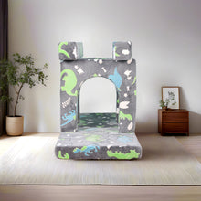 Load image into Gallery viewer, 8 PCS Play Couch Sofa for Kids Medium Size, Modular Kids Play Couch, Dinosaur Grey HLD080