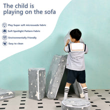 Load image into Gallery viewer, 9PCS Sectional Sofa for Creative Kids Girls and Boys Bedroom, Grey Star HLD082