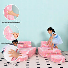 Load image into Gallery viewer, 10PCS Modular Kid Play Couch Toddler & Child Couch with 10 Convertible Pieces HLD077