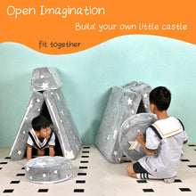 Load image into Gallery viewer, 10PCS Modular Kids Play Couch with Glow-in-Dark Star, Grey Star HLD083