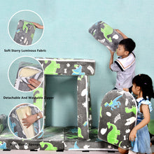 Load image into Gallery viewer, 8 PCS Play Couch Sofa for Kids Medium Size, Modular Kids Play Couch, Dinosaur Grey HLD080