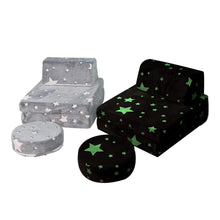 Load image into Gallery viewer, 8 PCS Play Couch Sofa for Kids Medium Size, Grey Star HLD072