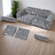 Load image into Gallery viewer, 10PCS Modular Kids Play Couch with Glow-in-Dark Star, Grey Star HLD083