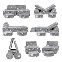 Load image into Gallery viewer, 8 PCS Play Couch Sofa for Kids Medium Size, Grey Star HLD072