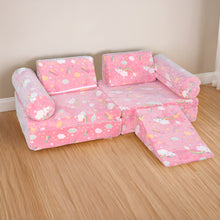 Load image into Gallery viewer, 10PCS Modular Kid Play Couch Toddler & Child Couch with 10 Convertible Pieces HLD077