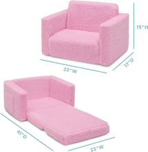 Load image into Gallery viewer, Children Cozee 2-in-1 Convertible Sofa to Lounger For Bedroom - Lightweight,Portable Comfy Flip Open Couch/Sleeper for Kids