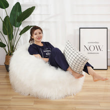 Load image into Gallery viewer, Fluffy Faux Fur White Bean Bag