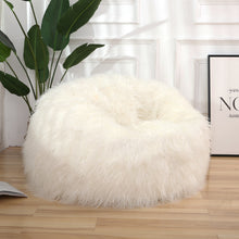 Load image into Gallery viewer, Fluffy Faux Fur White Bean Bag