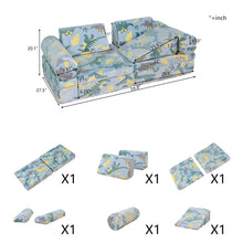 Load image into Gallery viewer, 2024 Newest Kids Couch Sofa, 6 Pcs Modular Toddler Couch, Dinosaur Yellow HLD079
