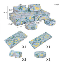 Load image into Gallery viewer, 2024 Newest Kids Couch Sofa, 6 Pcs Modular Toddler Couch, Dinosaur Yellow HLD078
