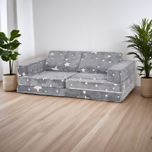 Load image into Gallery viewer, 10PCS Modular Kids Play Couch with Glow-in-Dark Star, Grey Star HLD083
