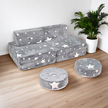 Load image into Gallery viewer, 8 PCS Play Couch Sofa for Kids Medium Size, Grey Star HLD072
