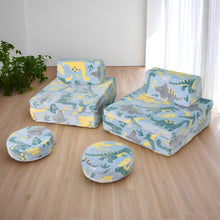 Load image into Gallery viewer, 2024 Newest Kids Couch Sofa, 6 Pcs Modular Toddler Couch, Dinosaur Yellow HLD078
