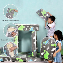 Load image into Gallery viewer, 8 PCS Play Couch Sofa for Kids Medium Size, Modular Kids Play Couch, Dinosaur Grey HLD080
