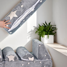 Load image into Gallery viewer, 9PCS Sectional Sofa for Creative Kids Girls and Boys Bedroom, Grey Star HLD082
