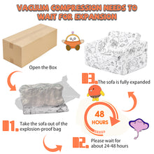 Load image into Gallery viewer, 2-in-1 Toddler Sofa Bed - Fairy Tale Coloring Kids Couch for Playroom, Convertible Sofa to Lounger Washable Cover
